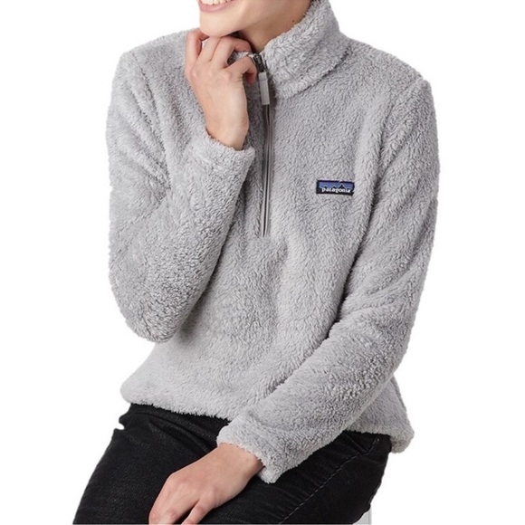 Patagonia Los Gatos 1/4 Zip Fleece Womens Small Grey Fuzzy Pullover Jacket 25235 - Picture 1 of 11